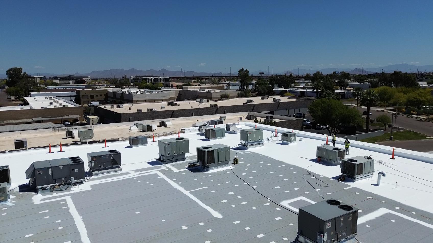 Roof Receiving Fresh Coating