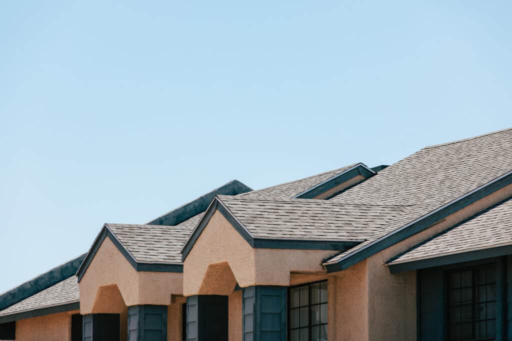 Close-up of a high-quality shingle roof on a luxury home, designed for durability, energy efficiency, and protection against the Phoenix climate.