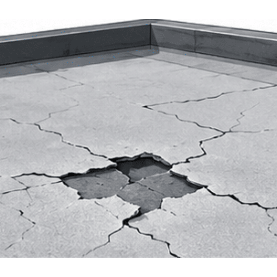 Cracking or peeling on a foam or flat roof