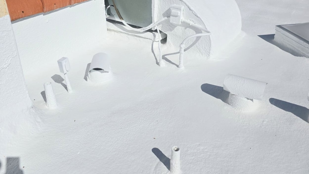 Foam roof seals gaps to reduce heat intrusion in Phoenix homes