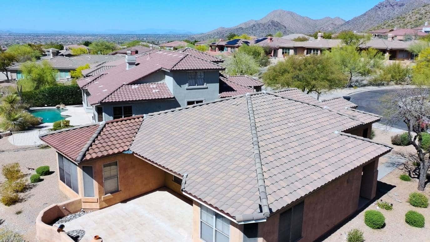 Aging tile roof in Phoenix