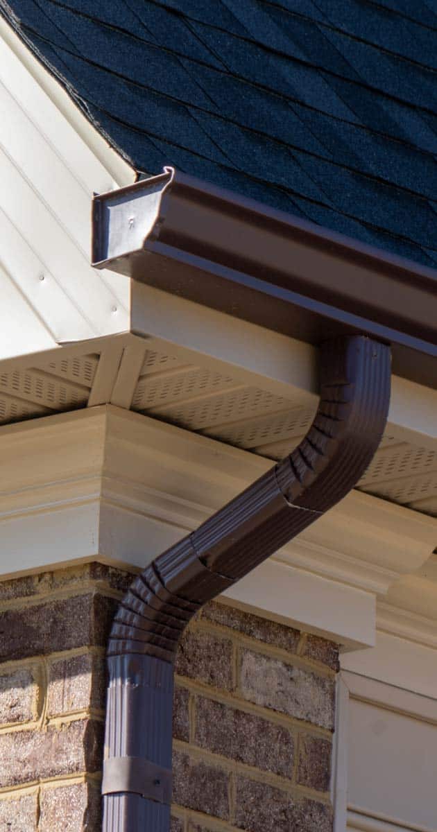 Two story Chandler home with brown cut-to-fit gutters