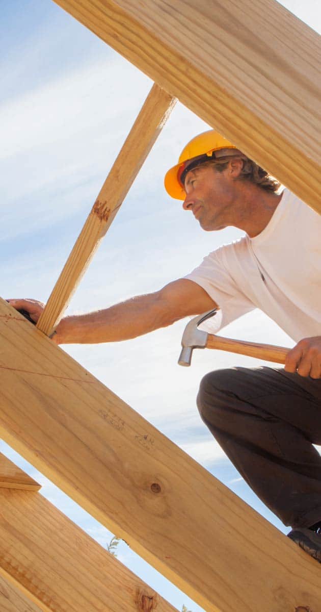 Framer working on installing a new roof in Chandler